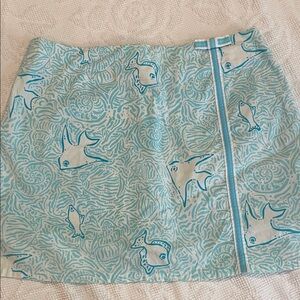 Lilly Pulitzer Blue Fish Print Mini Skort